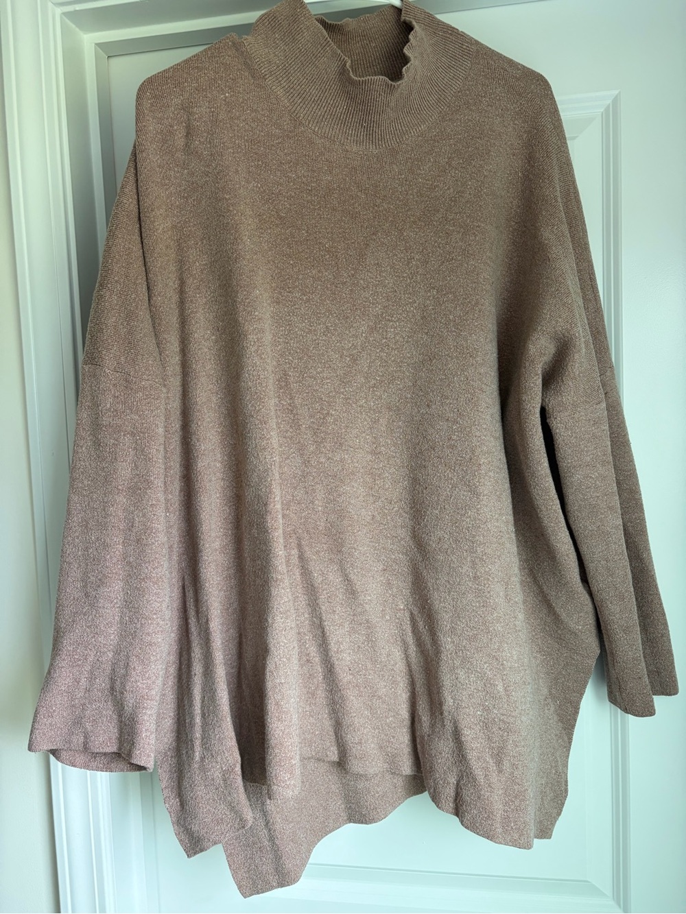 entro Oversized Cowl Neck Sweater in Taupe